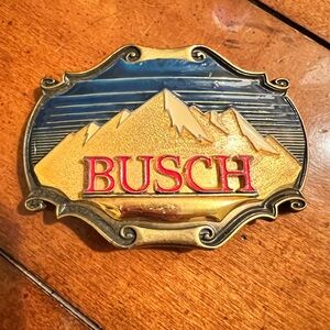 Rare Design Vintage 1980 Busch Belt Buckle by Raintree Good Condition!